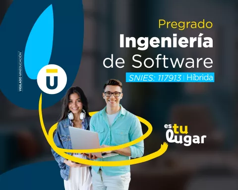 Pregrado en Ingeniería de Software en modalidad híbrida, combinando clases virtuales y presenciales para formar profesionales en desarrollo de sistemas y soluciones digitales
